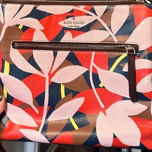Kate Spade Jackson Tropical Toss Top Zip Leather Crossbody Bag Purse Handbag